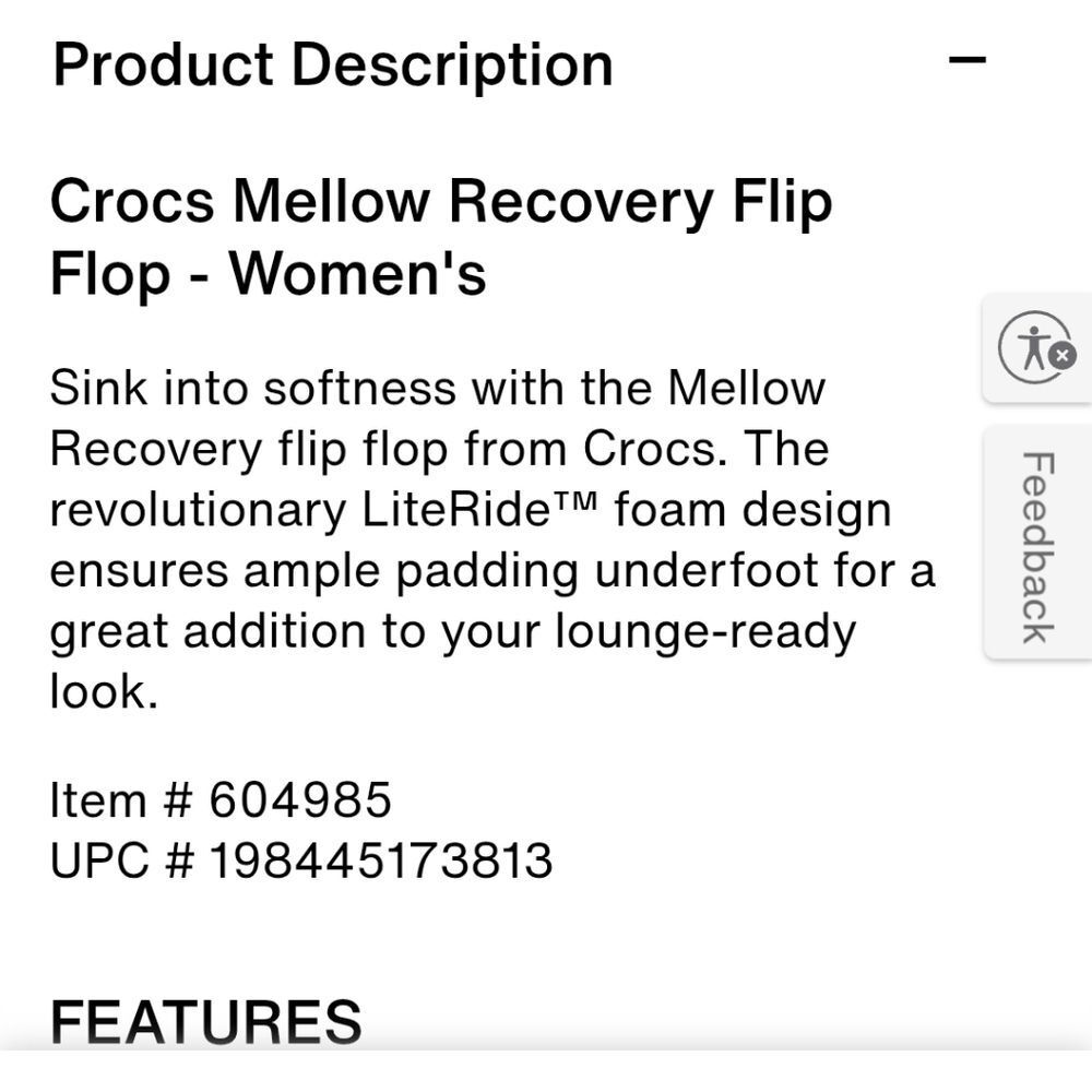 CROCS Mellow Recovery Flip-Flop Sandal- Black - Picture 7 of 11